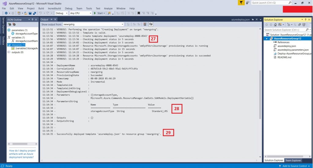 steps 27-29 for storage account